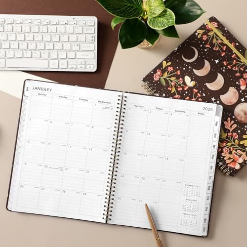2025 Planner - Planner 2025 with Tabs, Jan 2025 - Dec 2025, Large Weekly and Monthly Planner, 9" x 11", Hardcover Planners with Box + Back Pocket + Twin-Wire Binding + Inner Pocket - Moon 8