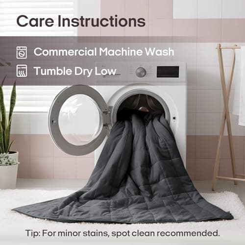 ZonLi Weighted Blanket (80"x87", 25lbs, Grey), King Size Weighted Blanket for Adults, 100% Polyester Material with Glass Beads 9