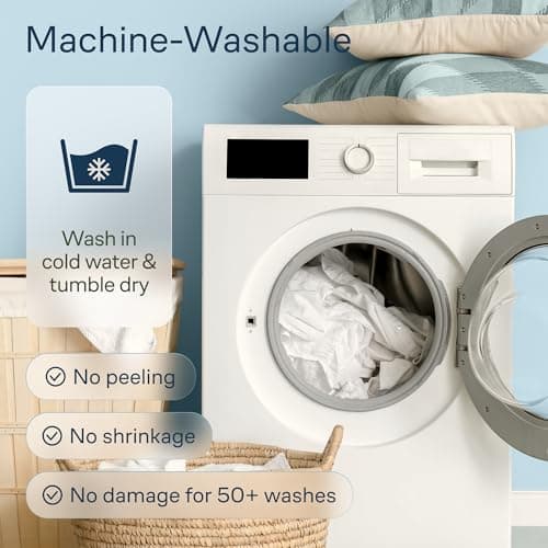 Niagara Cooling Mattress Topper Queen - Premium Nylon Fabric Mattress Pad - Thick Breathable Pillow Top Mattress Pad for Back Pain Relief - Deep Pocket Fits 8-20 Inches Mattress (60x80 Inches), White 5