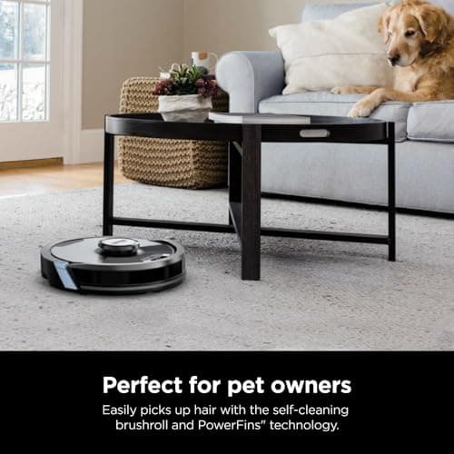 SHARK RV2620WD AI Ultra Robot Vacuum and Mop with Matrix Clean Navigation, CleanEdge Technology, Perfect for Pet Hair, Carpets, Hard Floors, Compatible with Alexa, Black/Mocha 12