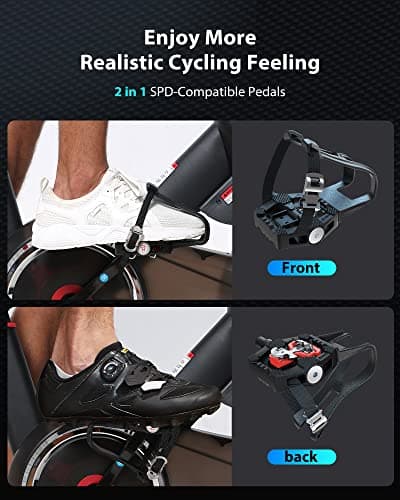 Niceday Magnetic Exercise Bike 385lb Weight Capacity-Super Silent Stationary Bike with 45lbs Flywheel,SPD Pedals & Performance Saddle 6