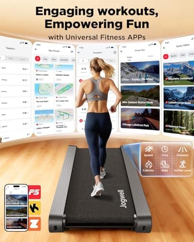 Jogwell Walking Pad Treadmill with 20%/15%/12% Auto Incline, Max 400/350lbs Capacity Treadmills for Home Office Under 35dB, Spacious Running Area, Vertical Storage, 3/3.5HP Brushless, APPJW05 6