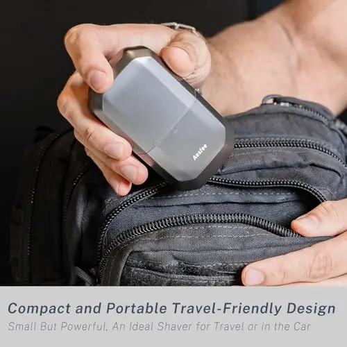 Electric Razors for Men Face - Compact Travel Electric Foil Shavers for Mens Bald Head - Small Portable Face and Head Shavers IPX7 Waterproof Wet and Dry, Dual-Action Blades and USB-C Rechargeable 5