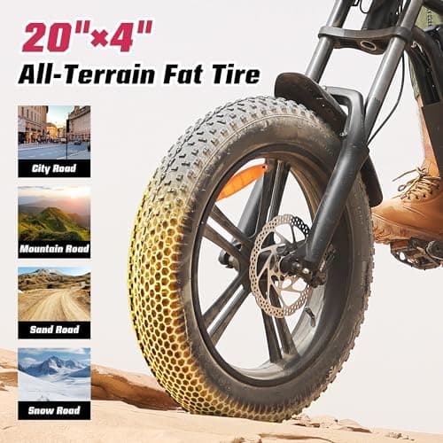 Windone E2X Electric Bike for Adults, Full Suspension, 48V13Ah Removable Battery, Up to 45KM/H & 75KM (PAS), 1000W Peak Ebike with All-Terrain 4.0" Fat Tires, UL Certified, Moped E-Bike 6