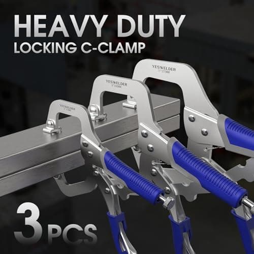 YESWELDER C-Clamp Set of 3 Sizes (6, 9, 11 inches) - Robust Design, Heat-Treated Jaws, Chrome-Plated Alloy Steel for Reliable Home or Workshop Use 6