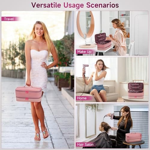 Adworte Travel Hair Dryer Case for Shark FlexFusion, Portable Hair Tools Bag, Double-Layer Storage Carrying Case for Shark FlexStyle Blow Dryer, FlexFusion & Fusion Air Straightener Attachments Holder 7