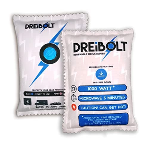 Dreibolt Renewable Dehumidifier - 2 Pack - Moisture Absorber for Gun Safe & More - Silica Gel Desiccant