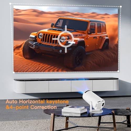 Mini Projector, HY300 PRO Portable Projector, Smart Projector Support 4K 1080P with Dual-Band WIFI6 5G Wireless 5.4 Bluetooth, 200 ANSI, Auto Keystone Correction, 35"-130" Screen Video Projector 7