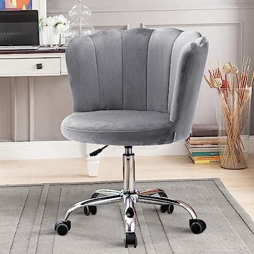 Recaceik Velvet Swivel Shell Chair, Swivel Shell Chair for Living Room/Bed Room, Modern Leisure Arm Chair (Gray)