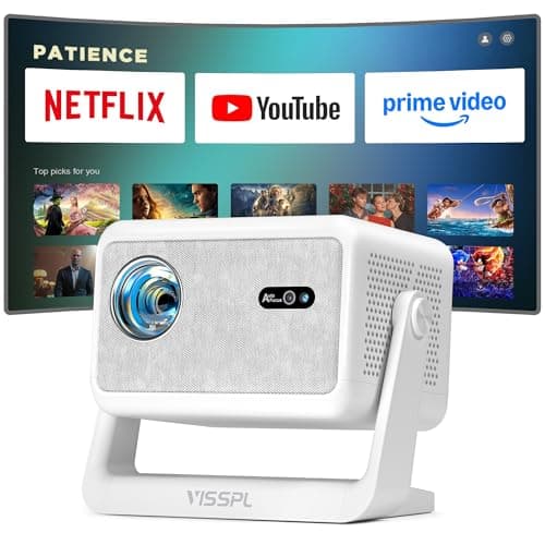 4K Smart Projector with WiFi and Bluetooth, Officially-Licensed App & 2000 ANSI,Auto Focus & Keystone Portable Projector with Stand,Outdoor Home Theater Projector