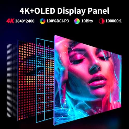 Magedok OLED Portable Monitor- 4K Portable Laptop Display 16 Portable Gaming Monitor 100% DCI-P3 HDMI/USB-C External Screen for Laptop Phone/Switch/Xbox 3