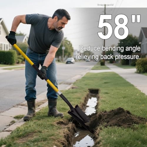 Nohovu Shovel for Digging, Heavy Duty Shovel with Fiberglass Handle, 58 Inches 6