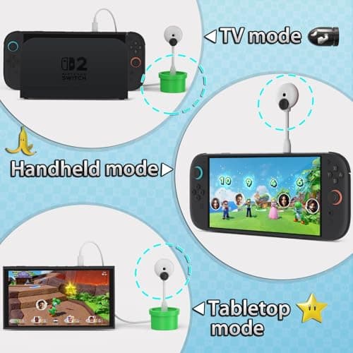 Coolwee Camera for Nintendo Switch 2 (2025), 720P HD Video Camera, Privacy Sliding Lens Cover, ABS White and Green Color 6
