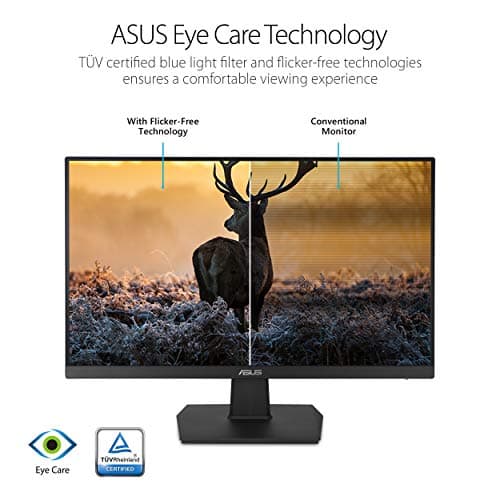 ASUS 24 Inch Desktop Monitor - 75Hz, Full HD (1920x1080), IPS, Frameless, Adaptive-Sync, Eye Care, HDMI, D-Sub DVI-D - VA24EHE 5