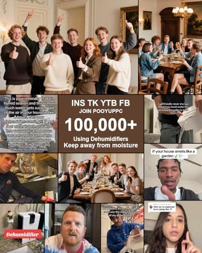 POOYUPPC Dehumidifier for Home, 95 OZ Water Tank, (1000 sq.ft) Dehumidifiers for Bathroom Bedroom Basement RV with Drain Hose, Auto Shut Off White 6