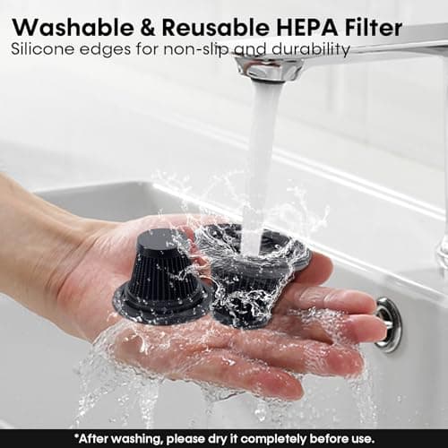 pemacom Portable Handheld Vacuum Cordless – 10,000Pa Suction Power, Lightweight 1.8 lbs, Washable HEPA Filter, LED Light, Quiet, 800ml Dustbin, Perfect for Home 6