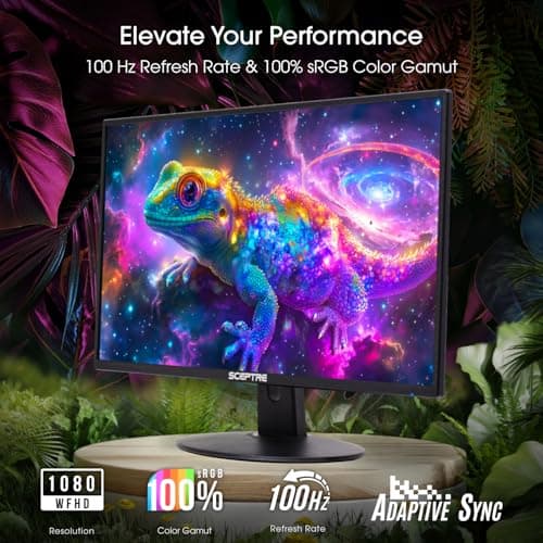 Sceptre 24 Inch 75Hz 1080p LED Monitor with Build-in Speakers HDMI VGA Ports, New Black 2019 (E248W-1920) 4