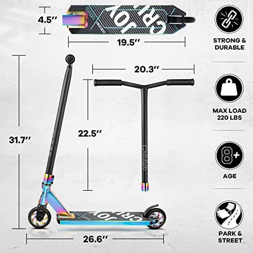V4 Pro Scooter, Trick Scooters - Stunt Scooter for 8 Year Up Kids, Teens and Adults - Complete Beginner and Intermediate Freestyle BMX Scooter (Neo) 6