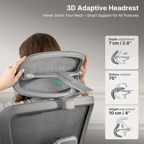 HINOMI H2 Pro Premium Ergonomic Office Chair - Comfy Home Office Desk Computer Chair with Adjustable Back Support, Swivel Wheels, Flip-up Arms, Comfortable Mesh Seat for Desk Work (Black) 7