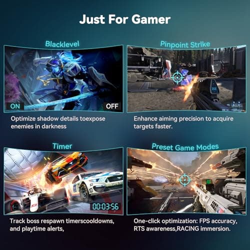 Great voell 34 Inch Curved Gaming Monitor, UWQHD 3440x1440, 144Hz, 1ms & FreeSync Ensure Buttery-Smooth, Tear-Free Gameplay on The Immersive 1500R Curved Display. 5