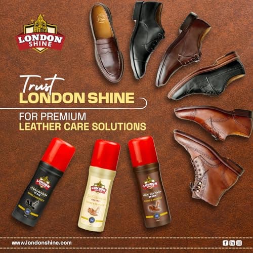 London Shine Liquid Shoe Polish Brown Color for Leather Shoes & Boots – Instant Shine, Color Restore, Scuff Cover, Sponge Applicator, 3.3 fl oz 5