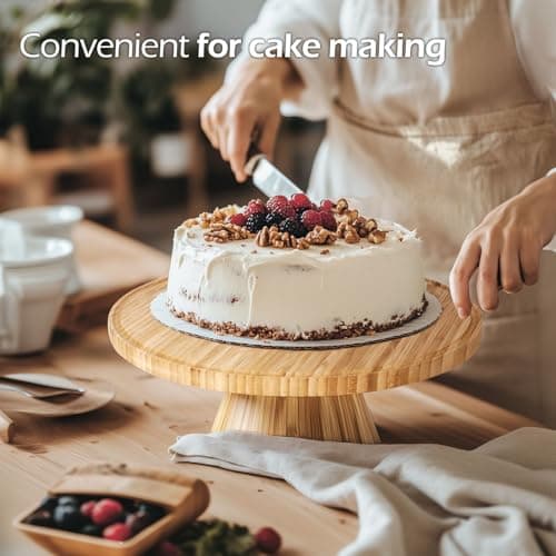 MASTERTOP Cake Stand with Dome Cover - 6 in 1 Cake Stand with Lid, Multi-Functional Wood Serving Platter/Cake Plate/Salad Bowl/Nachos/Punch Bowl, Wedding Cake Stands for Dessert Table 5
