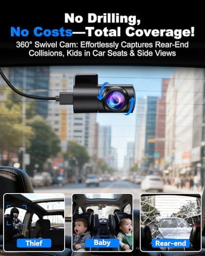 JOMISE 4K Dash Cam Front and Rear with 5Ghz WiFi GPS, Dual Dashcam with 64GB Card, 3" Screen, Night Vision, 24H Parking Mode – Reliable Dash Camera for Family Cars, Rideshare Drivers, and Trucks 7