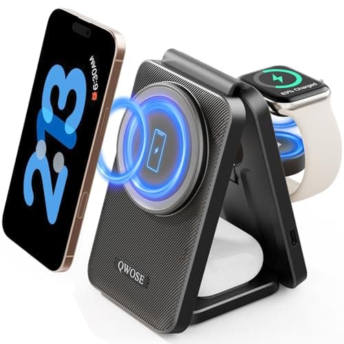 2026 Traveling Wireless Fast Charging Station,Magnetic 3 in 1 Charger with Light for iPhone 17 16 15 14 13 12 Pro Max Plus,Apple Watch Series & Air pods 4 3 2 Pro-Gifts for Wife & Husband