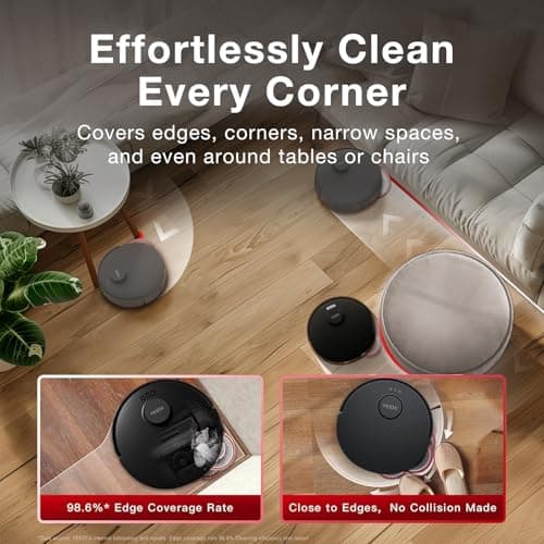 Yeedi M12 PRO Plus Robot Vacuum and Mop Combo, 11000Pa Powerful Suction, ZeroTangle Hair-Free Brush, Auto Mop Washing & Drying, Smart Obstacle Avoidance, Self-Emptying Dock, Ideal for Pet Homes 5