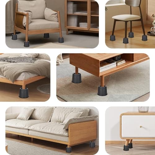 ZXBMS Bed Risers 4 Inch, Furniture Risers for Bed, Desk, Table, Sofa – Heavy Duty Bed Lifts Risers, 4 Pack Black 6