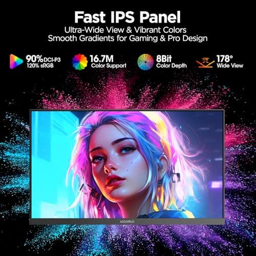KOORUI Gaming Monitor, 27" 200Hz 1ms Fast IPS Computer Monitor, FHD HDR400 Display, 90% DCI-P3 Color Gamut PC Screen, Adaptive Sync, Ultra Slim Frame, VESA Mountable, HDMI 2.0, DP 1.4, G2711P 5