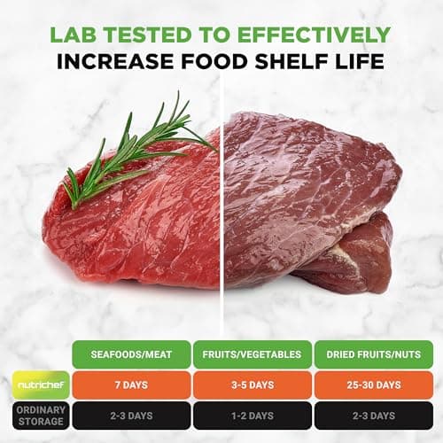 NutriChef Vacuum Sealer | Automatic Vacuum Air Sealing System For Food Preservation w/ Starter Kit | Compact Design | Lab Tested | Dry & Moist Food Modes | Led Indicator Lights (Black), EWE 5