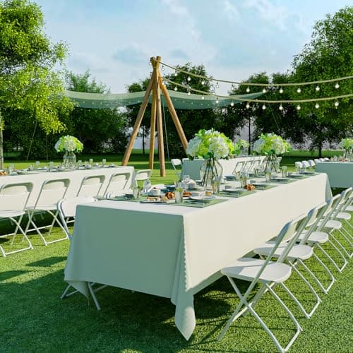 TRINEAR 10 Pack White Folding Chairs, Portable Party Chairs, Plastic Folding Chair,Stackable Commercial Seats with Steel Frame for Office Wedding Party Patio Dinning Events, 350lbs Capacity 7