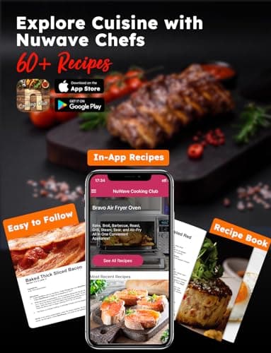 Nuwave Bravo XL Pro Air Fryer Toaster Oven with Grill Combo, 2025 New Ultra-Fast Convection System, 35% Crispier, 2X More Even, 142 Presets, 50-500F, Smarter Probe, PFAS Free, 30QT, Stainless Steel 11