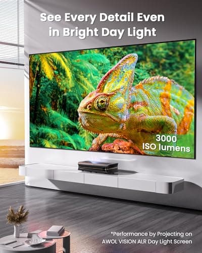 AWOL Vision LTV-3500 Pro UST Triple Laser TV Projector, TV-Like Brightness, 150" Perfect Sharpness, Dolby Vision, 4K 3D HDR10+ Ultra-Short Throw Projector 7