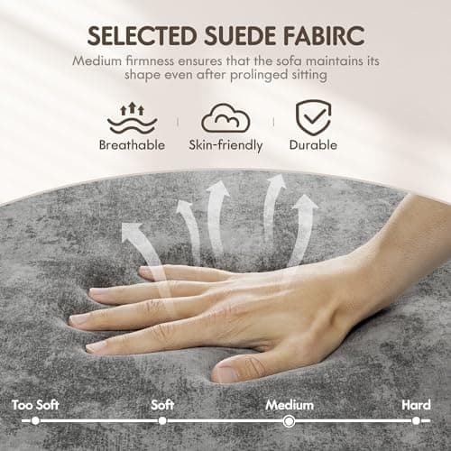 YESHOMY Convertible Sectional Sofa U-Shaped Couch with Soft Modern Cotton Chenille Fabric for Living Room, Oversized Seats with Comfortable Backrest, Gray 9