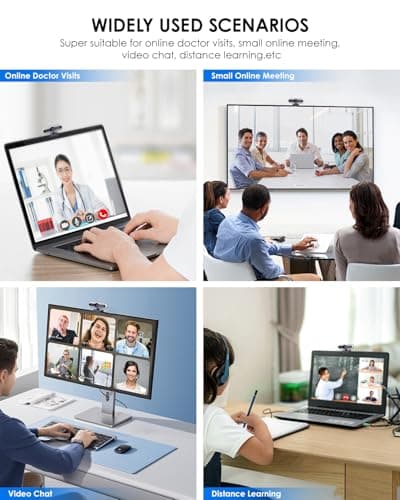 2K HD Webcam with Infrared Windows Hello Facial Recognition, Computer Camera, Privacy Cover, Noise Canceling Microphones, Laptop Webcam For Video Conferencing, Live, Streaming, Online Learning 5