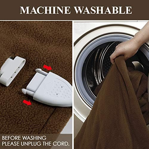 STONECREST Reversible Electric Blanket Heated Throw, 50"x60" Heating Blanket with 5 Setting Controller, 4 Hour Auto-Off, Overheating Protection, ETL Certified, Machine Washable (Chocolate) 7