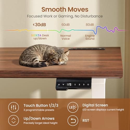 SEDETA Farmhouse Electric Standing Desk, 63" Height Adjustable Computer Desk with 3 Drawers, Storage Shelves, Power Outlets, Wood Home Office Stand up Desk for Work, Study, Writing, White 7