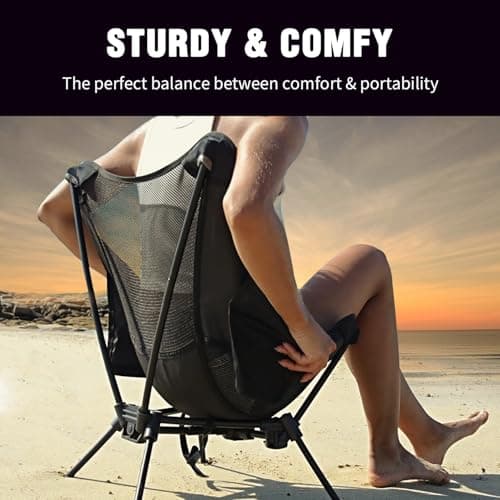MOON LENCE Portable Camping Chair Lightweight Foldable Chair - The 4th Generation Portable Folding Chair - Compact, Ultralight Folding Chairs for Hiking Mountaineering Beach 6