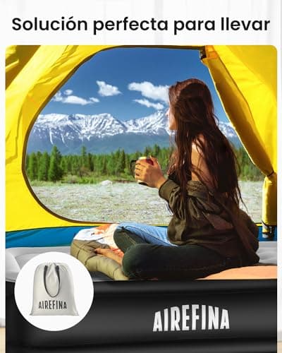 Airefina Queen Air Mattress with Built-in Pump, Blow up Mattress Colchon Inflatable Mattress with Flocked Surface 6