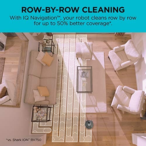 Shark AI Robot Vacuum, Smart Mapping|Scheduling|Pet Hair Pick Up|Logical Navigation, Black/Silver (RV2001), Carpet 10