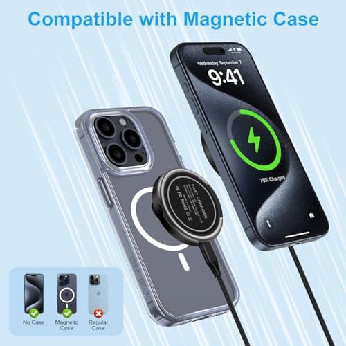 for Samsung Wireless Charger Fast Charging Pad 15W Wireless Magnetic Magsafe Charger for Samsung Galaxy S26 Ultra S25 Ultra S24 Plus S23FE S22 S21 Z Flip7/Fold7,iPhone 17 Pro Max 16Plus,Pixel 10Pro 9 6