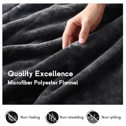 Heated Blanket Electric Blanket Full Size 72''x84'' with 9 Heating Levels, 1-10 Hour Auto Shut Off, Machine Washable, Flannel & Sherpa Soft Warming Blanket for Couch, Bed, Office - Dark Grey 6