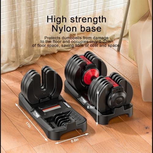 TYZDMY Adjustable Dumbbells Set of 2，Free Weights Dumbbells Set，Adjustable Dumbbell Set，52.5 lbs pair 105 lbs，15 in 1，for Men/Women Gym Equipment for Home Strength Training Equipment 8