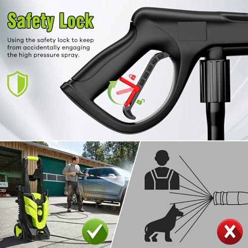 LWQ Pressure Washer, Portable Power Washer, 4 Quick Connect Nozzles, High Pressure Cleaning Machine for Car Fence Driveway Patio Washing and More 5
