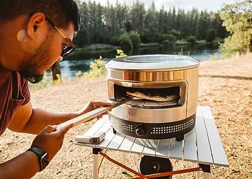 Solo Stove Pi Prime Pizza Oven Outdoor - Gas,Propane - Portable Pizza Oven with Cordierite Stone Cooking Surface - Demi-Dome Design - Wide-Mouthed Opening - Stainless Steel 8