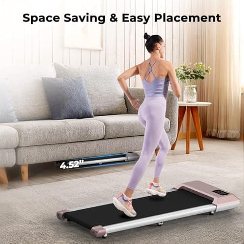 MJWW Walking Pad Treadmill, 2.2 HP Low Noise Under Desk Treadmill with APP, 3 in 1 Portable Treadmills for Home/Office/Small Spaces with Remote Control LED Display, 250 LBS Capacity 6