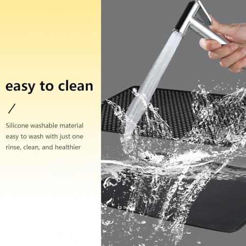 windhunt Cat Litter Mat Double Layer, Kitty Litter Box Mat Small Waterproof Urine Proof Trapping, Easy Clean, Silicone Cat Supplies & Accessories for Indoor Pets (Black, 19.68x14.96x0.39 in) 7