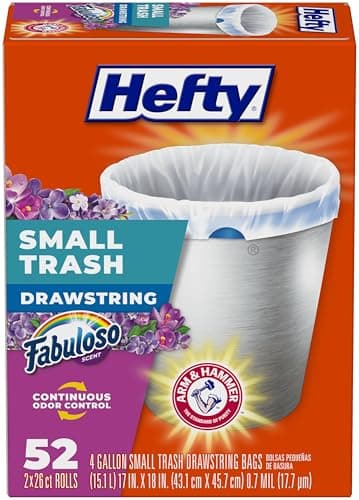 Hefty Small Trash Bags, Fabuloso Scent, 4 Gallon, 52 Count